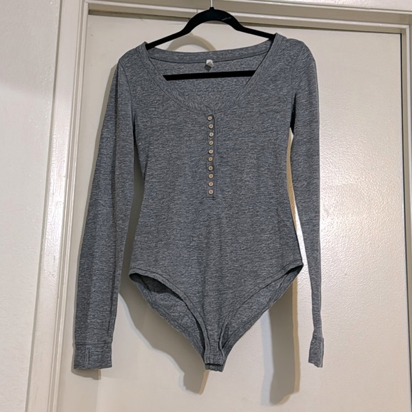 Free People Dylan Thermal Bodysuit Grey - Picture 2 of 7